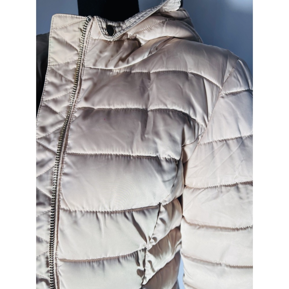 H&M Puffer Jacket Lightweight Size 4 Color Beige, button up closure - Picture 7 of 7